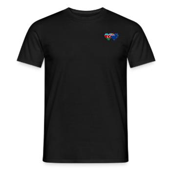 Aserbaidschan Neuseeland Flagge Herz - Männer T-Shirt - Schwarz - Vorne - AI Model Male 178 light (178cm)