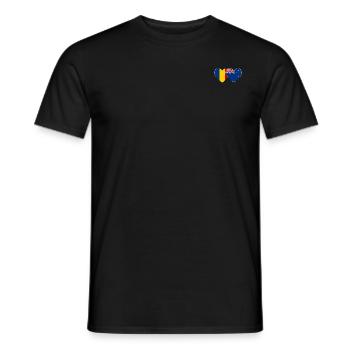 Rumänien Neuseeland Flagge Herz - Männer T-Shirt - Schwarz - Vorne - AI Model Male 178 light (178cm)