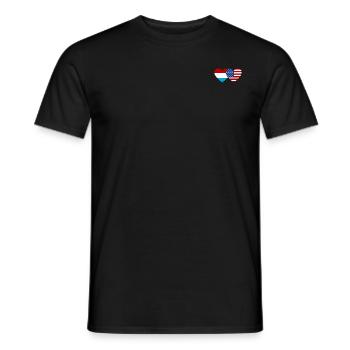Drapeau du Luxembourg des États-Unis Coeur - T-shirt homme - noir - Devant - AI Model Male 178 light (178cm)