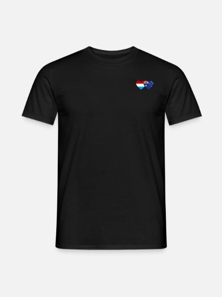 Luxembourg Australia Flag Heart - Men's T-Shirt - black