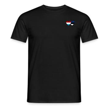 Luxemburg Estland Flagge Herz - Männer T-Shirt - Schwarz - Vorne - AI Model Male 178 light (178cm)