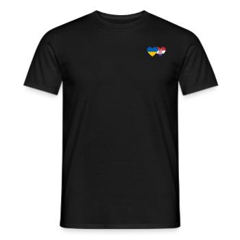 Ukraine Croatia flag heart - Men's T-Shirt - black - Front - AI Model Male 178 light (178cm)