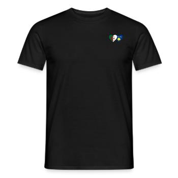 Algeria Kosovo Flag Heart - Men's T-Shirt - black - Front - AI Model Male 178 light (178cm)