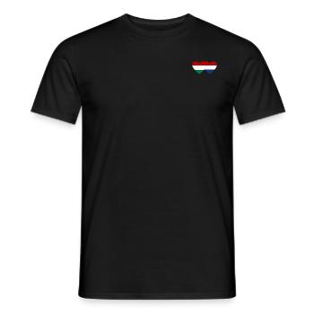 Hongrie Drapeau Hollande Coeur - T-shirt homme - noir - Devant - AI Model Male 178 light (178cm)