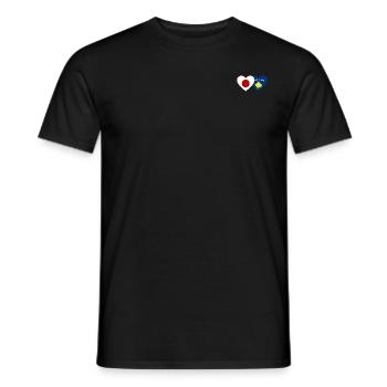 Japon Drapeau du Kosovo coeur - T-shirt homme - noir - Devant - AI Model Male 178 light (178cm)