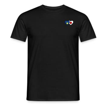 Cœur du drapeau du Japon du Kosovo - T-shirt homme - noir - Devant - AI Model Male 178 light (178cm)