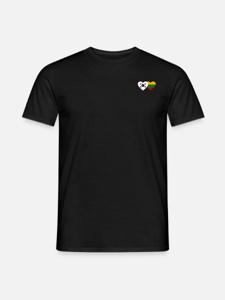 South Korea Lithuania Flag Heart - Men's T-Shirt - black