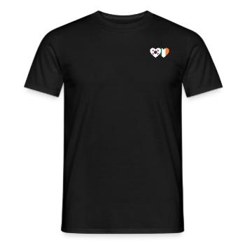 South Korea Ireland Flag Heart - Men's T-Shirt - black - Front - AI Model Male 178 light (178cm)