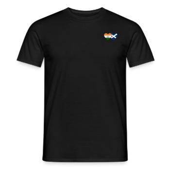 India Scotland Flag Heart - Men's T-Shirt - black - Front - AI Model Male 178 light (178cm)