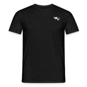 Tschechien Ukraine Flagge Herz used - Männer T-Shirt - Schwarz - Vorne - AI Model Male 178 light (178cm)
