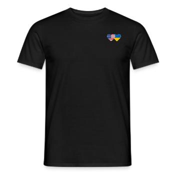 États-Unis Ukraine Flag Heart - T-shirt homme - noir - Devant - AI Model Male 178 light (178cm)