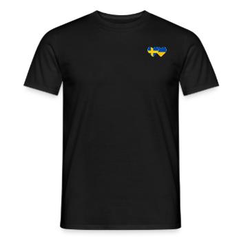 Suède Ukraine drapeau coeur - T-shirt homme - noir - Devant - AI Model Male 178 light (178cm)