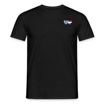 Grèce Drapeau luxembourgeois coeur utilisé - T-shirt homme - noir - Devant - AI Model Male 178 light (178cm)