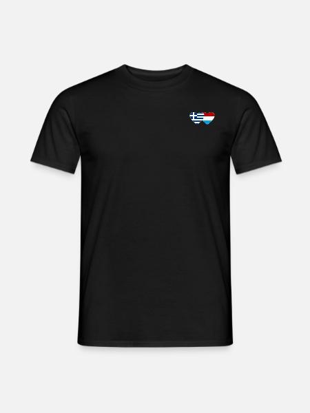 Grèce Drapeau luxembourgeois coeur utilisé - T-shirt homme - noir