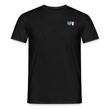 Grèce France drapeau coeur utilisé - T-shirt homme - noir - Devant - AI Model Male 178 light (178cm)