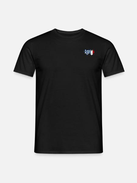 Grèce France drapeau coeur utilisé - T-shirt homme - noir