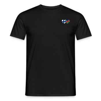 Finnland Namibia Flagge Herz - Männer T-Shirt - Schwarz - Vorne - AI Model Male 178 light (178cm)