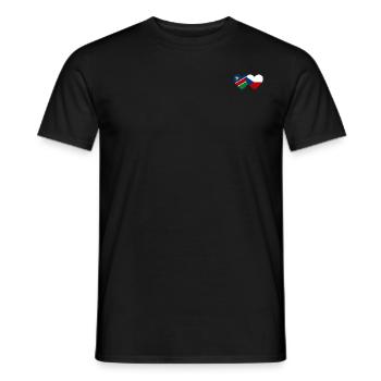 Namibia Tschechien Flagge Herz - Männer T-Shirt - Schwarz - Vorne - AI Model Male 178 light (178cm)