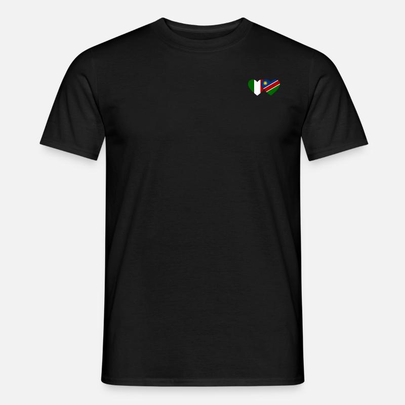 Italien Namibia Flagge Herz - Männer T-Shirt - Schwarz