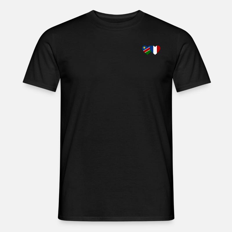 Namibia Frankreich Flagge Herz - Männer T-Shirt - Schwarz