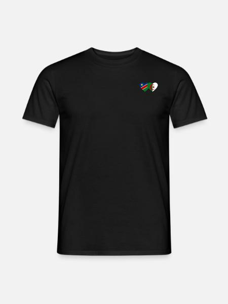 Namibia Algeria Flag Heart - Men's T-Shirt - black