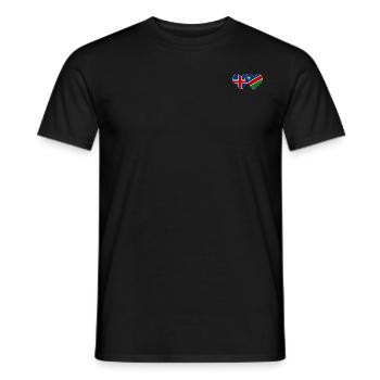 Island Namibia Flagge Herz - Männer T-Shirt - Schwarz - Vorne - AI Model Male 178 light (178cm)