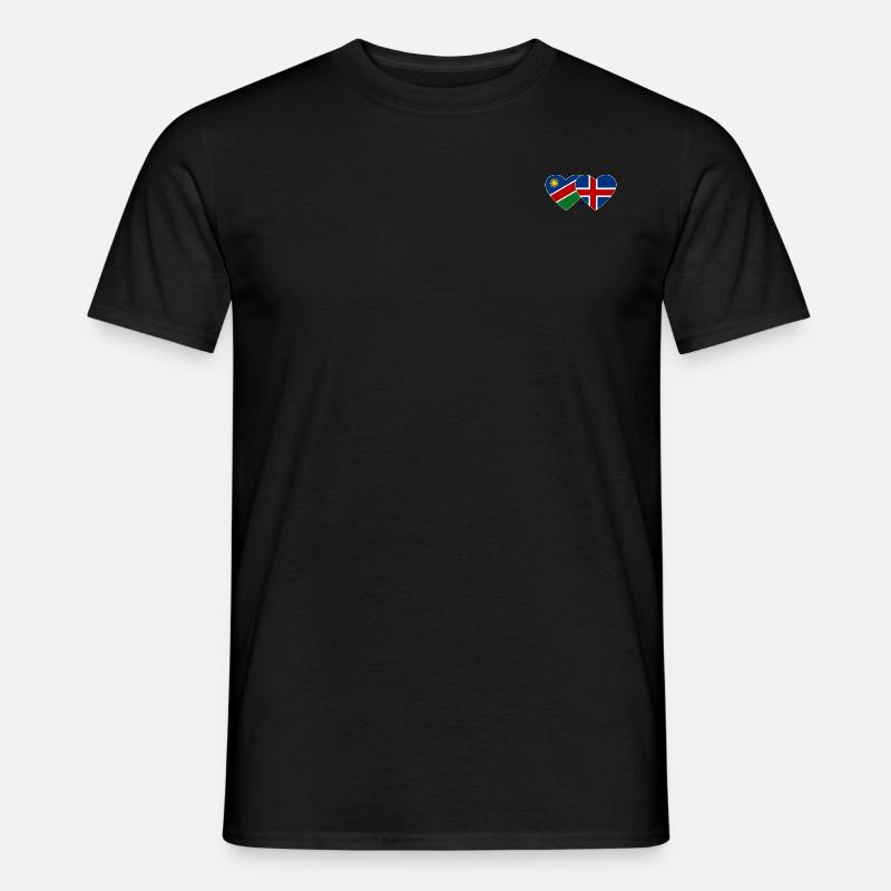 Namibia Island Flagge Herz - Männer T-Shirt - Schwarz