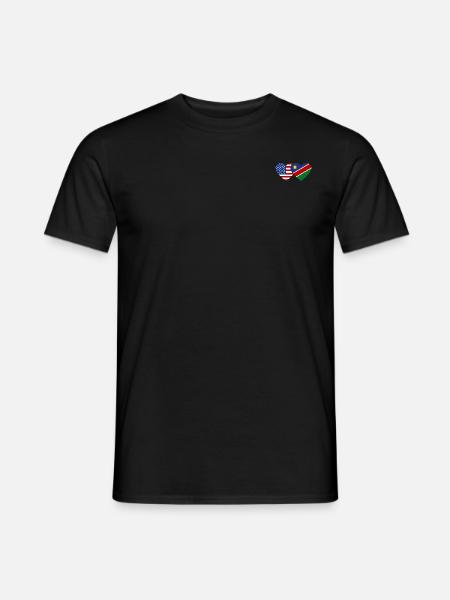 USA Namibia Flag Heart - Men's T-Shirt - black