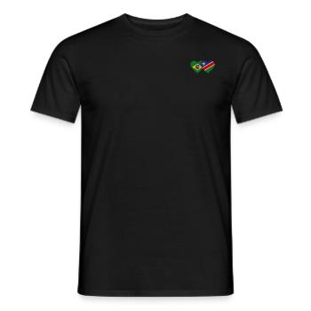 Brasilien Namibia Flagge Herz - Männer T-Shirt - Schwarz - Vorne - AI Model Male 178 light (178cm)