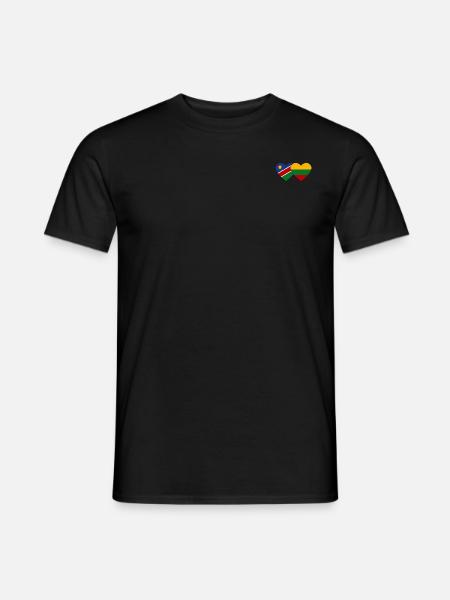 Namibia Lithuania Flag Heart - Men's T-Shirt - black