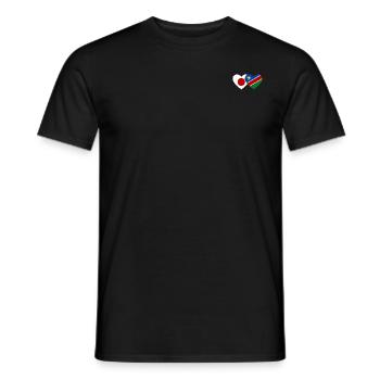 Japan Namibia Flagge Herz - Männer T-Shirt - Schwarz - Vorne - AI Model Male 178 light (178cm)
