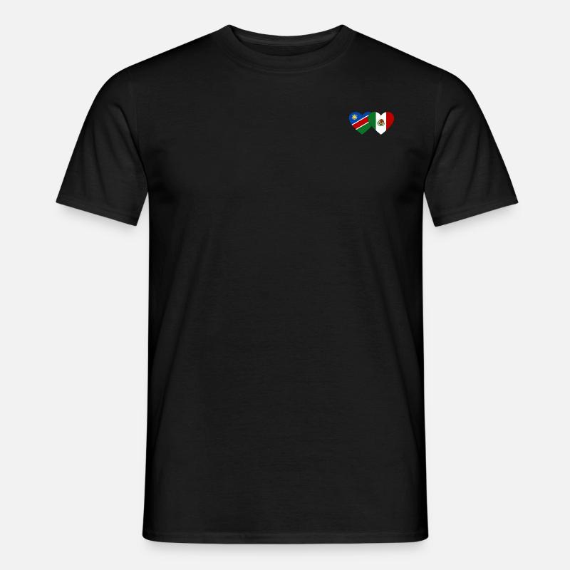 Namibia Mexiko Flagge Herz - Männer T-Shirt - Schwarz