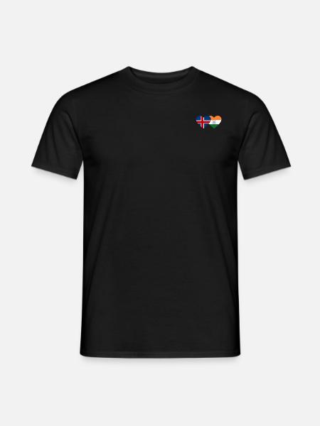 Iceland India Flag Heart - Men's T-Shirt - black