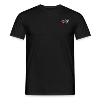 Iceland Azerbaijan Flag Heart - Men's T-Shirt - black - Front - AI Model Male 178 light (178cm)