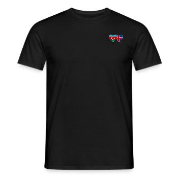 Aserbaidschan Island Flagge Herz - Männer T-Shirt - Schwarz - Vorne - AI Model Male 178 light (178cm)