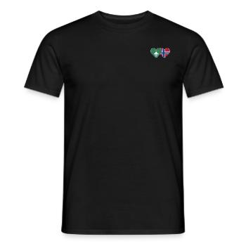 Macau Norwegen Flagge Herz - Männer T-Shirt - Schwarz - Vorne - AI Model Male 178 light (178cm)