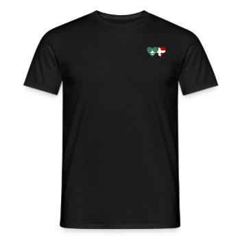 Macau Dänemark Flagge Herz - Männer T-Shirt - Schwarz - Vorne - AI Model Male 178 light (178cm)