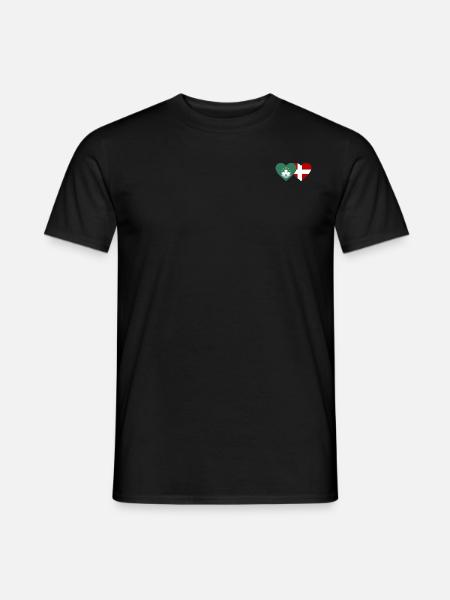 Macau Denmark Flag Heart - Men's T-Shirt - black
