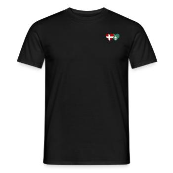 Dänemark Macau Flagge Herz - Männer T-Shirt - Schwarz - Vorne - AI Model Male 178 light (178cm)