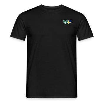 Macau Schweden Flagge Herz - Männer T-Shirt - Schwarz - Vorne - AI Model Male 178 light (178cm)