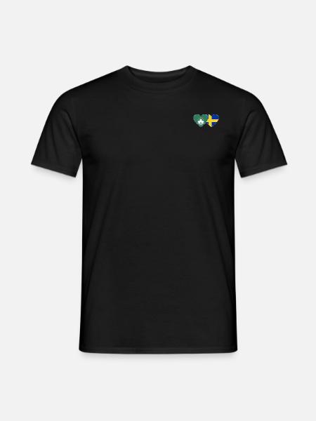 Macau Sweden flag heart - Men's T-Shirt - black