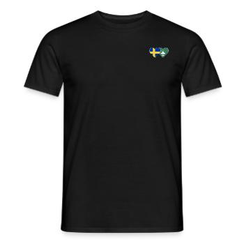 Schweden Macau Flagge Herz - Männer T-Shirt - Schwarz - Vorne - AI Model Male 178 light (178cm)