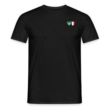 Macau Italien Flagge Herz - Männer T-Shirt - Schwarz - Vorne - AI Model Male 178 light (178cm)
