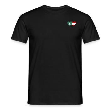 Macau Austria Flag Heart - Men's T-Shirt - black - Front - AI Model Male 178 light (178cm)