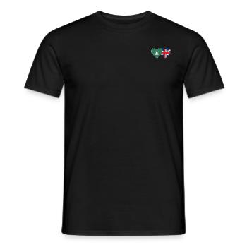 Macau Großbritannien Flagge Herz - Männer T-Shirt - Schwarz - Vorne - AI Model Male 178 light (178cm)