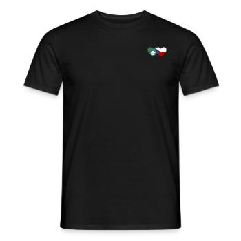 Macau Tschechien Flagge Herz - Männer T-Shirt - Schwarz - Vorne - AI Model Male 178 light (178cm)