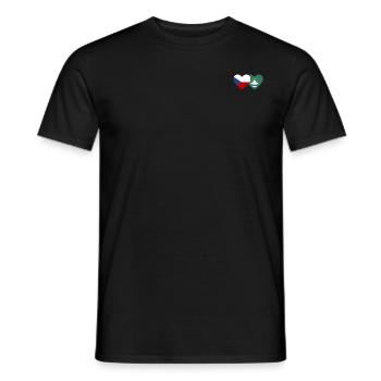 Tschechien Macau Flagge Herz - Männer T-Shirt - Schwarz - Vorne - AI Model Male 178 light (178cm)