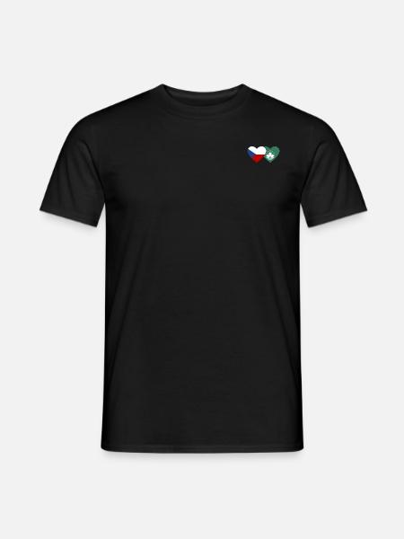 Tschechien Macau Flagge Herz - Männer T-Shirt - Schwarz