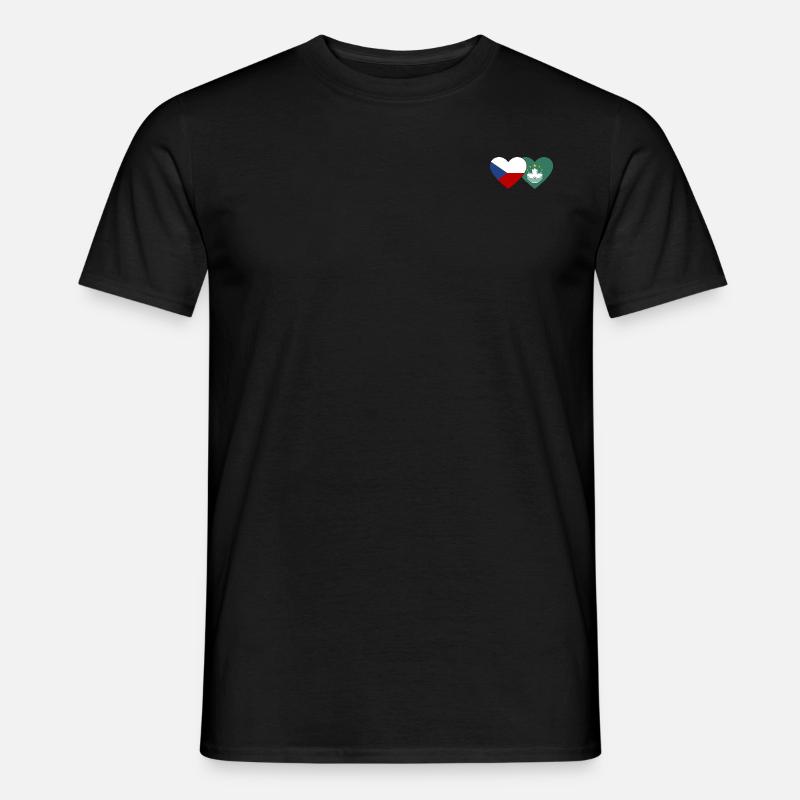 Tschechien Macau Flagge Herz - Männer T-Shirt - Schwarz
