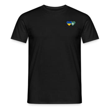 Ukraine Macau Flagge Herz - Männer T-Shirt - Schwarz - Vorne - AI Model Male 178 light (178cm)